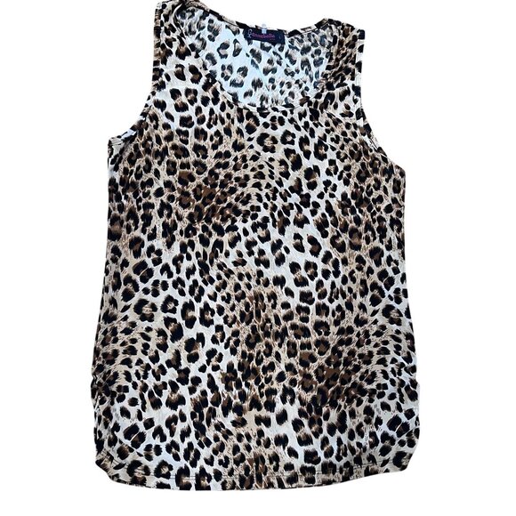 Leopard Print Sleeveless Womens Top By Rampage L Polyester Blend Lightweight & S - Picture 1 of 7
